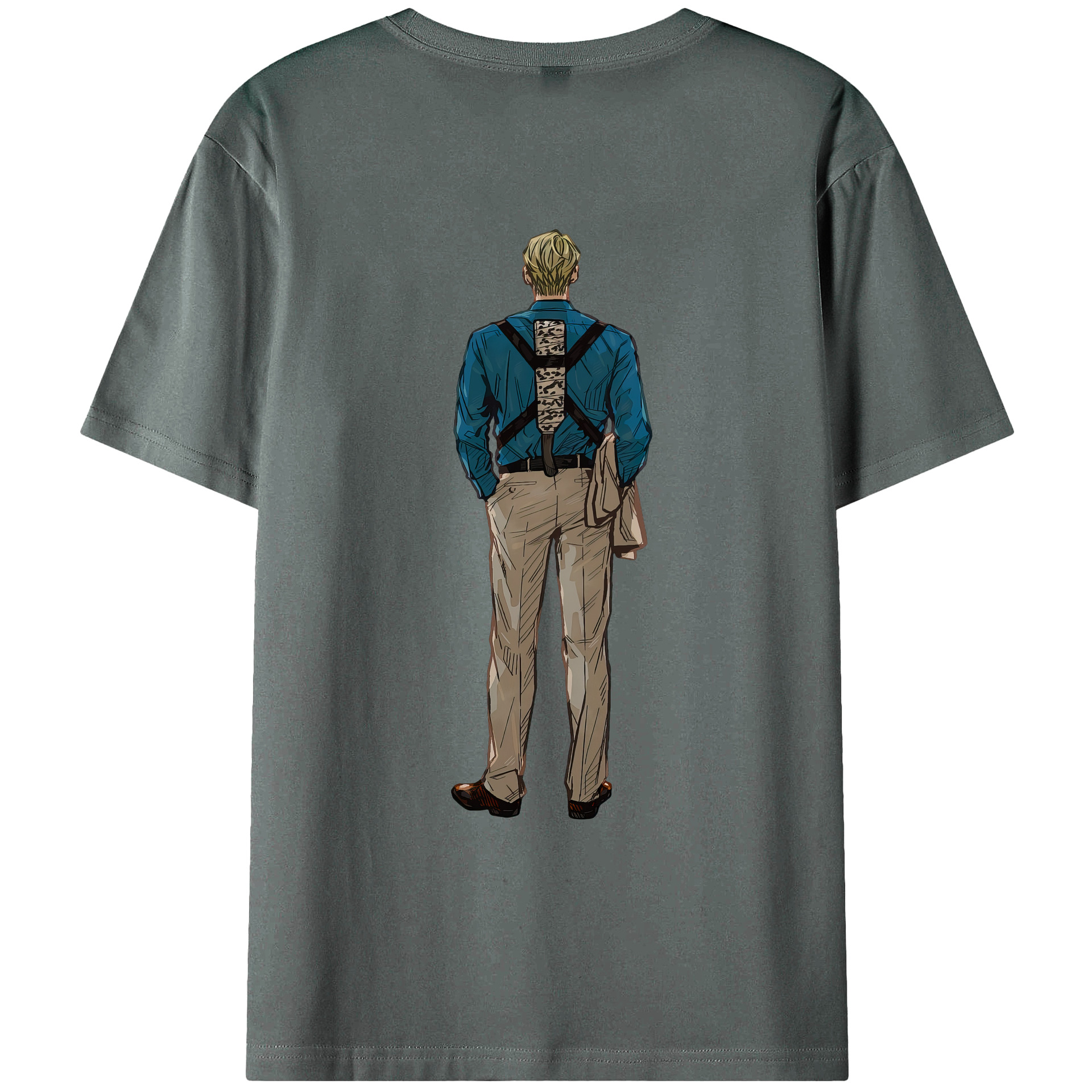 （画像用） 呪術廻戦 Jujutsu Kaisen 綿100％ メンズ半袖Tシャツ（バックプリント） 通気性